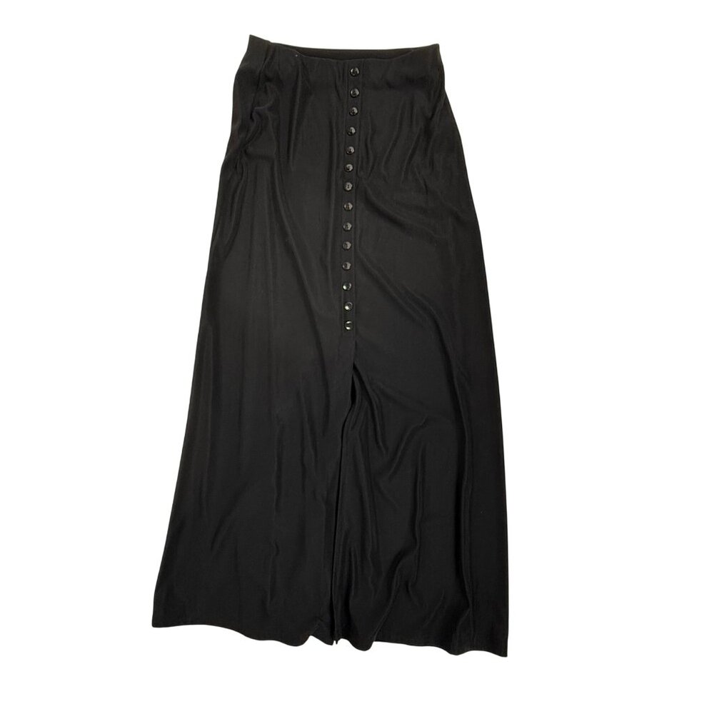 Briggs New York Black Maxi Skirt with Front Button Placket